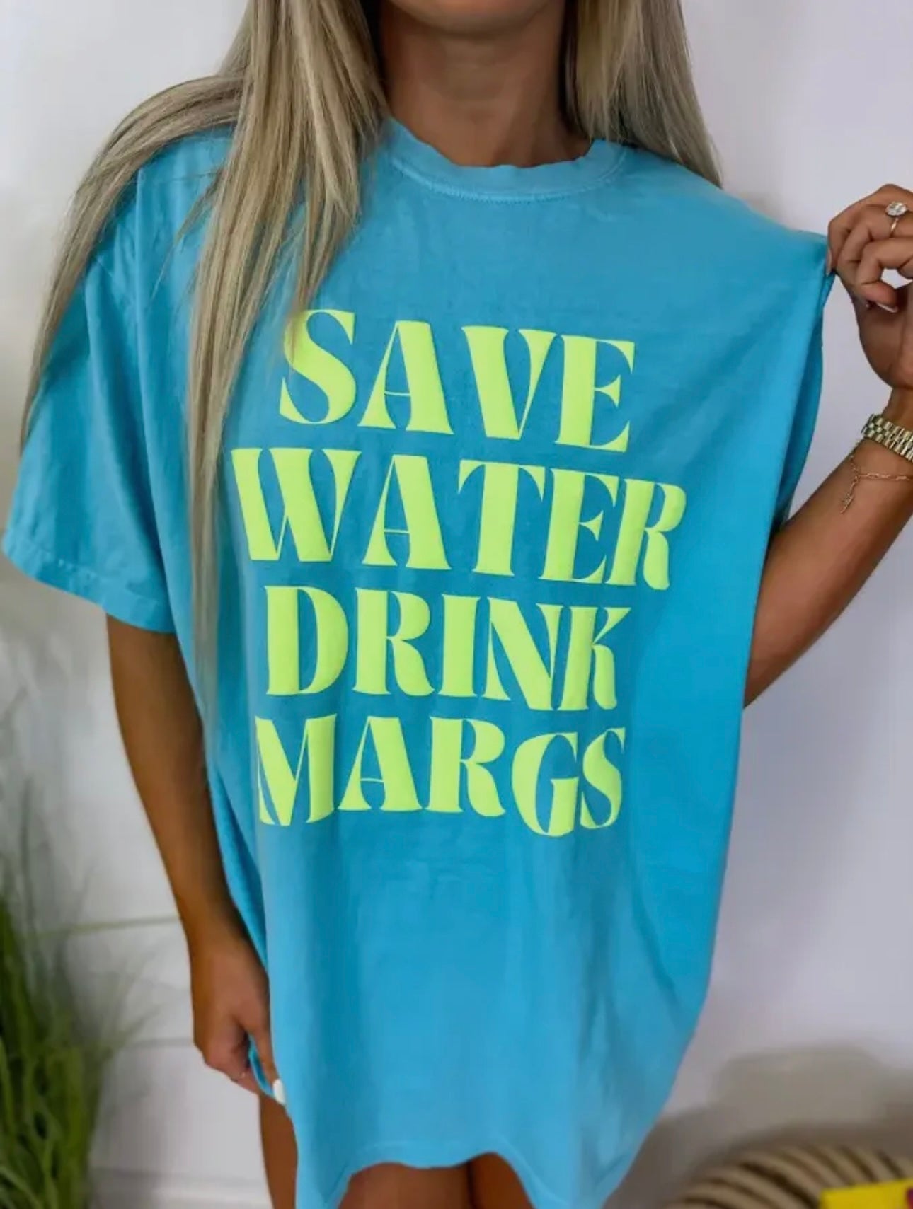 Save Water Drink Margs Blue Tee