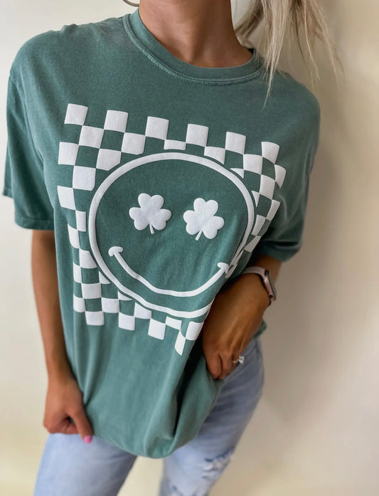 Checkered Shamrock Tee