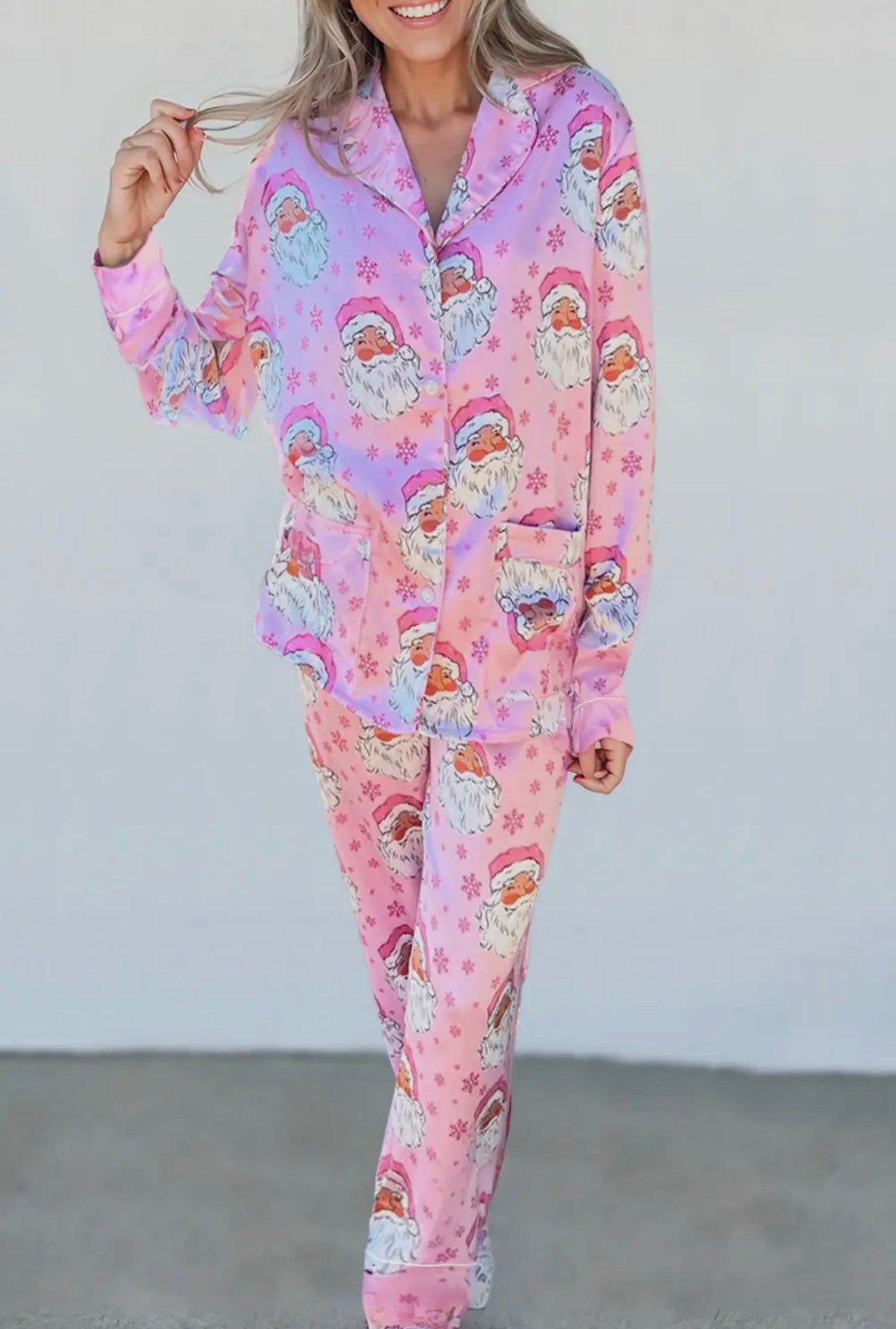 Pink Santa Pajamas