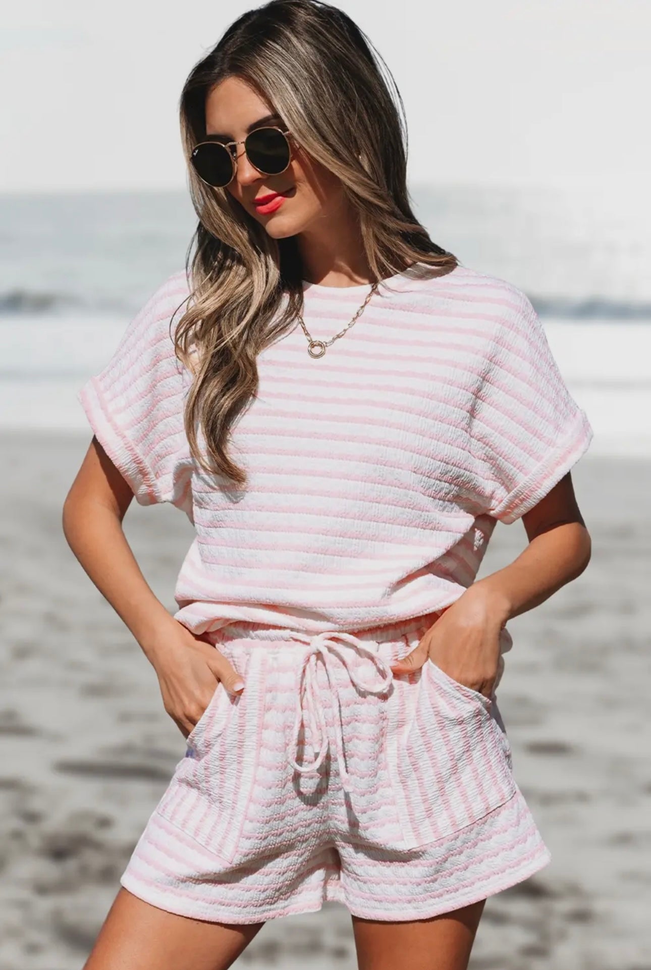 Pink/Blue Striped Set