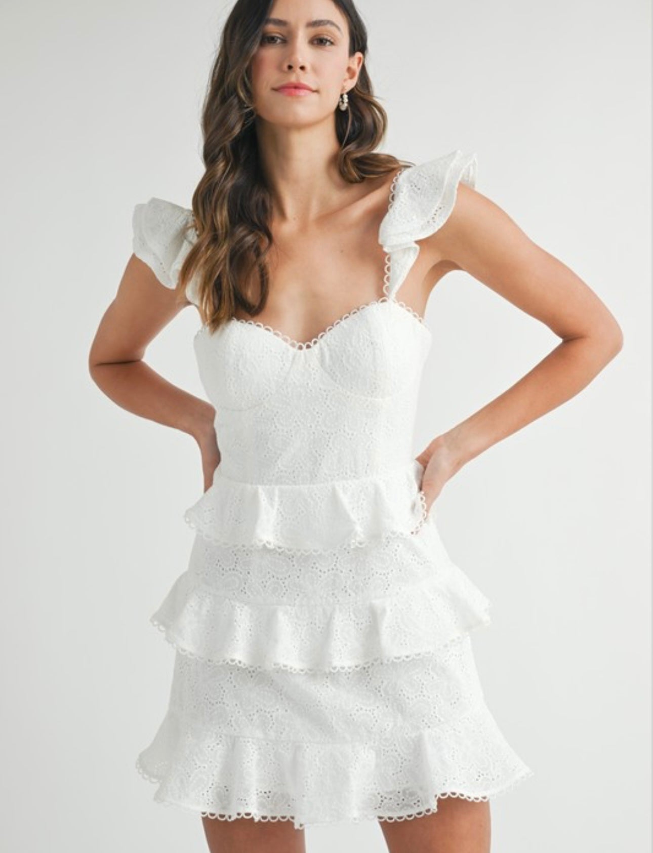 White Eyelet Mini Dress