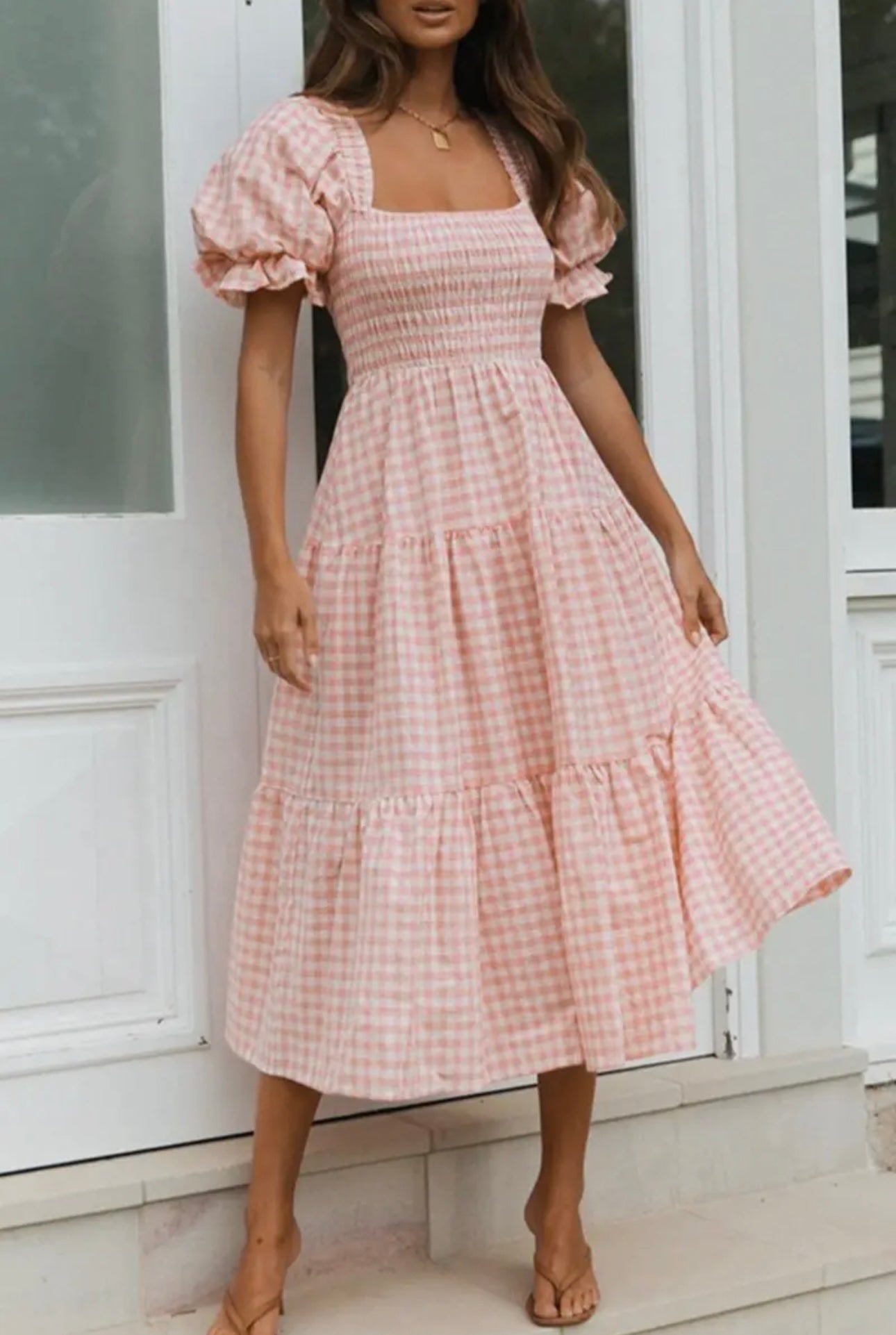 Pink/Blue Gingham Dress