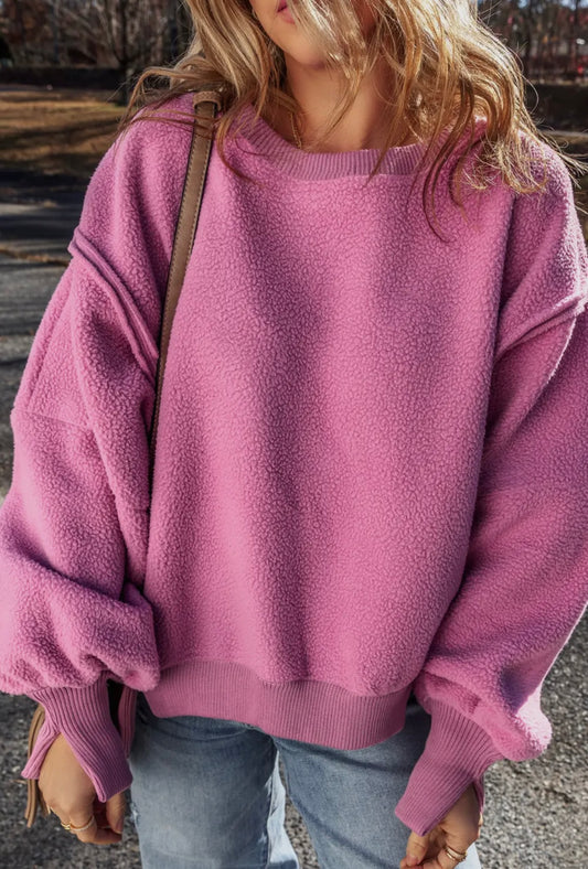 Pink Sherpa Sweatshirt