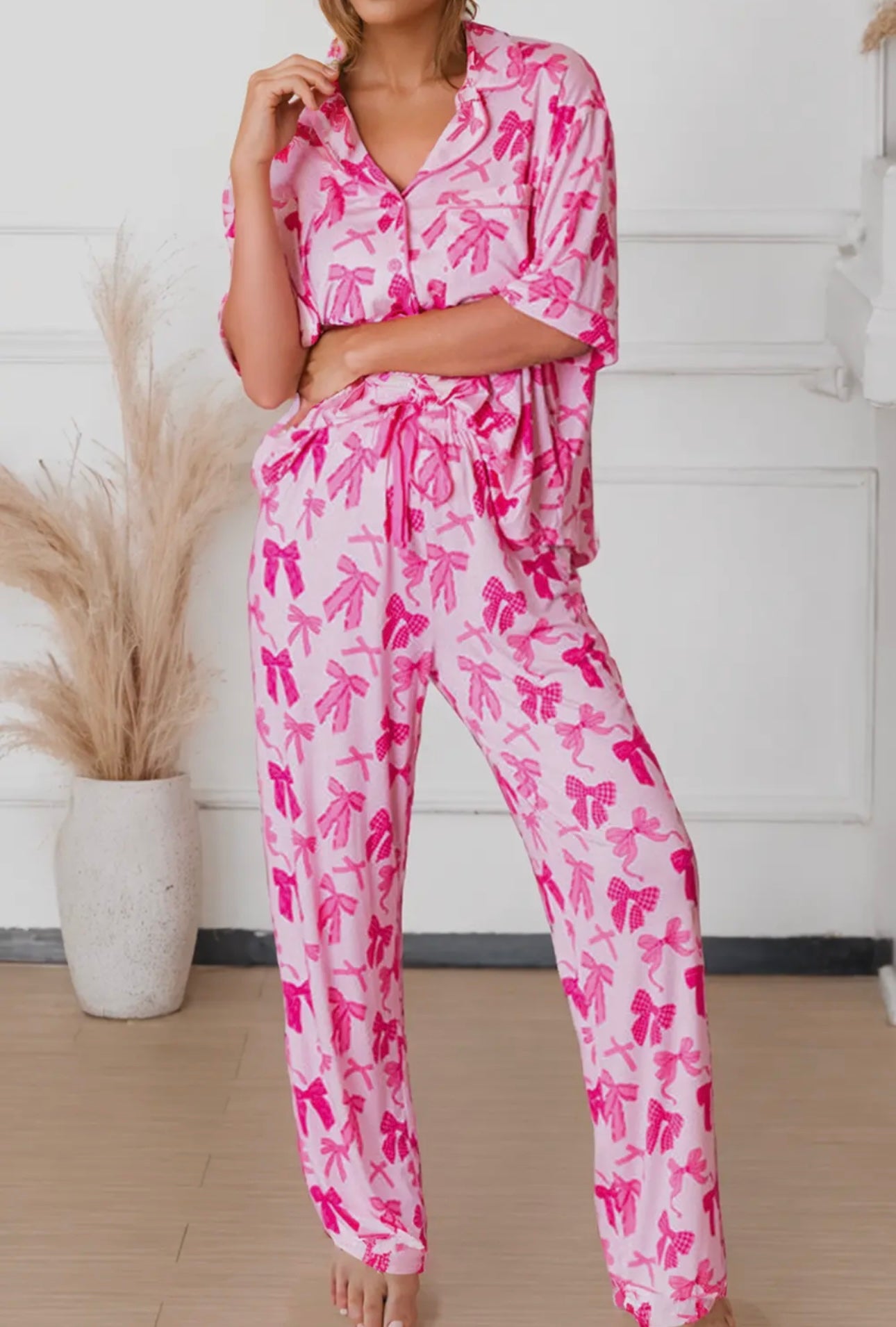 Hot Pink Bow Pajamas