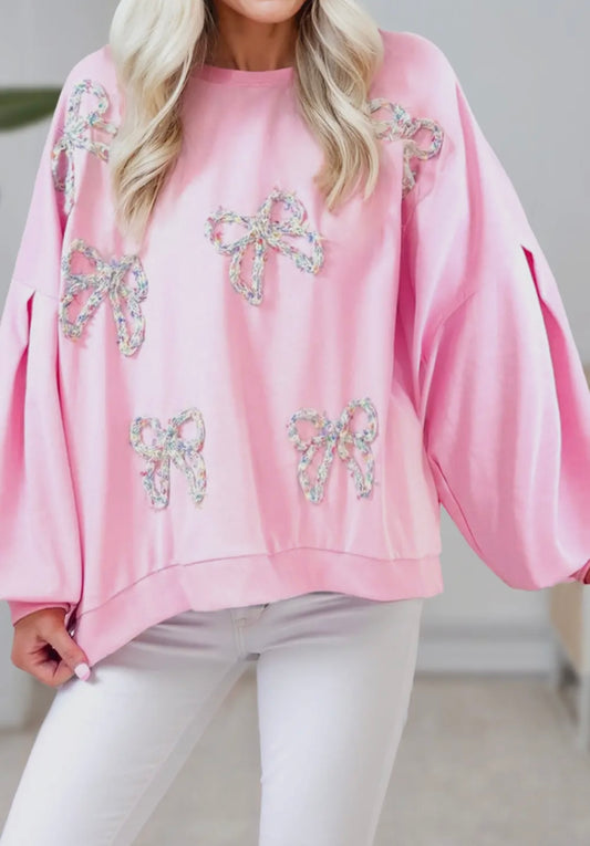 Bow Trim Sweatshirt