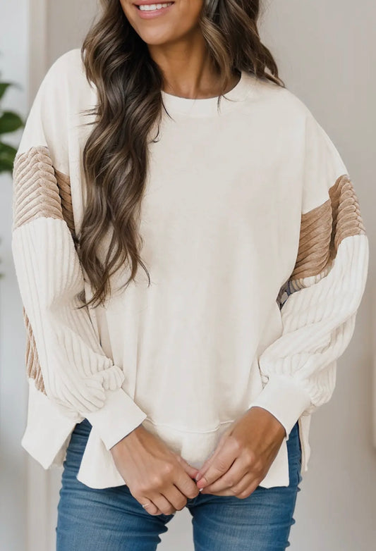 Color Block Drop Shoulder Sweatshirt