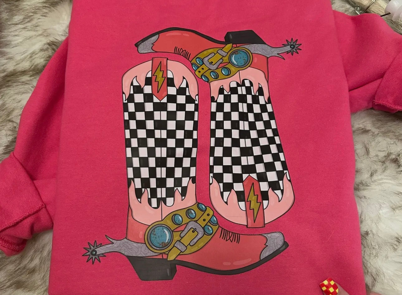 Checkered Boots Sweatshirt