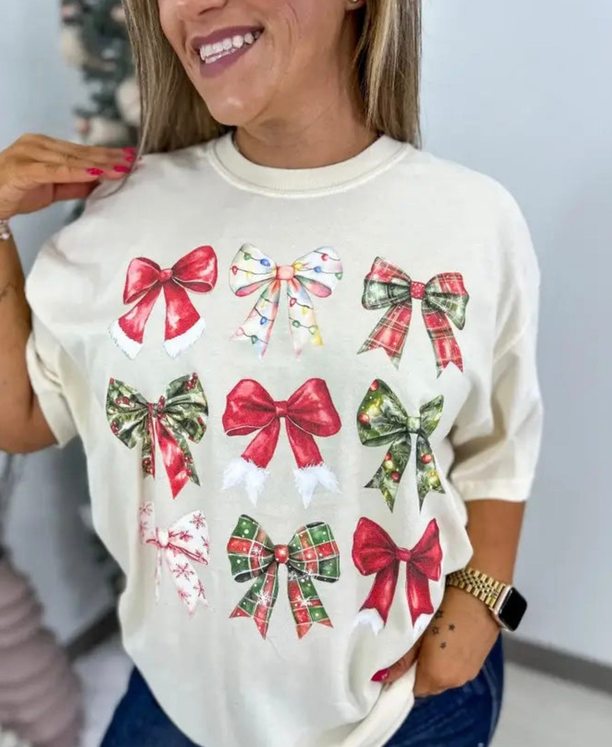 Christmas Bow Tee